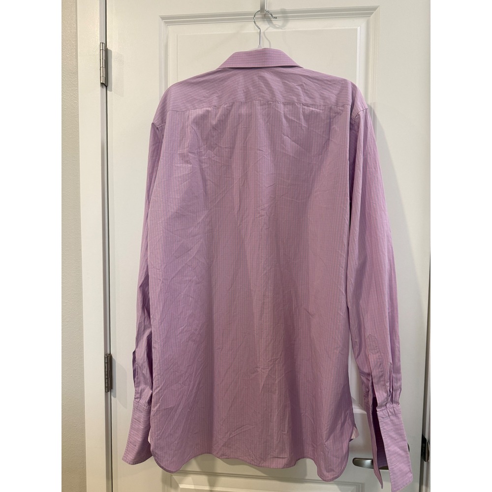 Thomas Pink Mens Superfine 170s Striped Dress Shirt Lavender Orange 16.5 36.5 - Picture 2 of 6